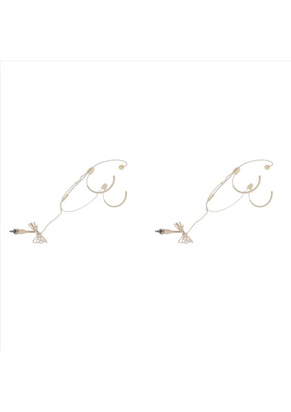 2x Çift Kulak Asma Çok Yönlü Kulaklık Kondansatörü Headrown Kulaklık Mikrofonu 3 5mm Jak Trs Kilitleme Mikrofonu (Yurt Dışından)