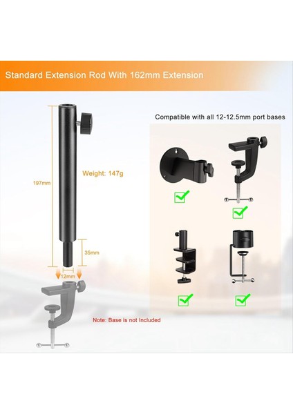 Mikrofon Bom Kolu Uzatma Tüpü Mikrofon Süspansiyon Bomu Makas Kolu Standı Tutucusu Için Mikrofon Standı Uzatma Yükseltici (Yurt Dışından) modelleri