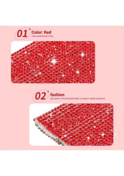 Çoğu Kablosuz Mikrofon Için Işıltılı Mikrofon Kılıf Evrensel Kablosuz Mikrofon El Kapağı Kırmızı (Yurt Dışından) fırsatları