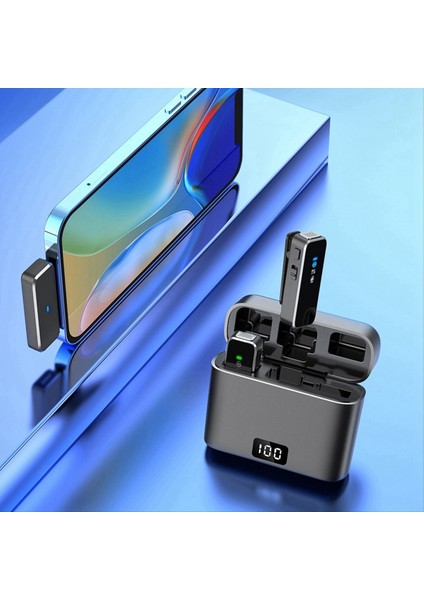 Kablosuz Lavalier Mikrofon Mini Taşınabilir Lavalier Mikrofon Çift Kanallı Ses Video Kaydı LCD Ekran Tip-C (Yurt Dışından) indirimleri