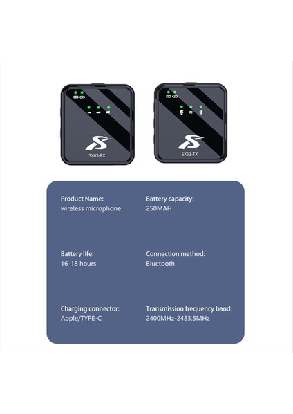 SX63 Canlı Radyo Kaydı Için Şarj Çantası ile Bir Ila Iki Akıllı Gürültü Azaltma Kablosuz Lavalier Mikrofon (Yurt Dışından) fırsatları