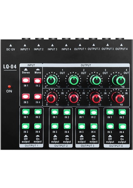 GAX-LQ04 4 Kanallı Mikser 4 Kanallı Kulaklık Amplifikatörü Ses Kartı Mikser Dj Mikser Audio Eu-Plug ile Kayıt Arayüzü (Yurt Dışından)