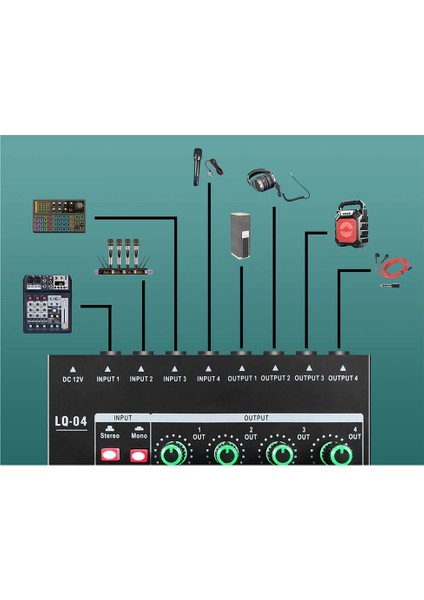 GAX-LQ04 4 Kanallı Mikser 4 Kanallı Kulaklık Amplifikatörü Ses Kartı Mikser Dj Mikser Audio Eu-Plug ile Kayıt Arayüzü (Yurt Dışından) indirimleri