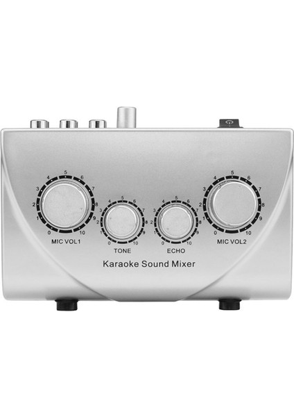 Karaoke Ses Mikseri Taşınabilir Ses Mikseri Profesyonel Ses Sistemi Karaoke Çift Mikrofon Girişleri Ses Ses Mikseri Gümüş (Ab) (Yurt Dışından)