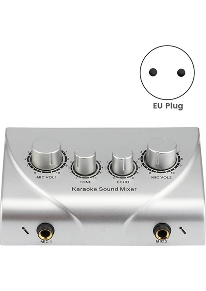 Karaoke Ses Mikseri Taşınabilir Ses Mikseri Profesyonel Ses Sistemi Karaoke Çift Mikrofon Girişleri Ses Ses Mikseri Gümüş (Ab) (Yurt Dışından) fırsatları