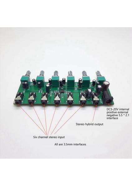 2x 6 Yol Stereo Mikser Ses Distribütörü Karıştırma Kartı Bağımsız Hacim Kontrolü DC5-24V 1 Pc 6 Girişler 1 Çıkış (Yurt Dışından) indirimleri