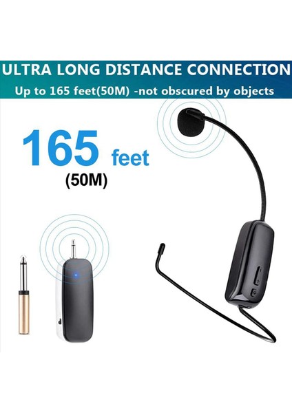 3x Yeni 2 Arada 1 El Tipi Uhf Kablosuz Mikrofon Profesyonel Head-Good Mic Mikrofon Hacim Amplifikatörü Konuşma Öğretimi (Yurt Dışından) fırsatları