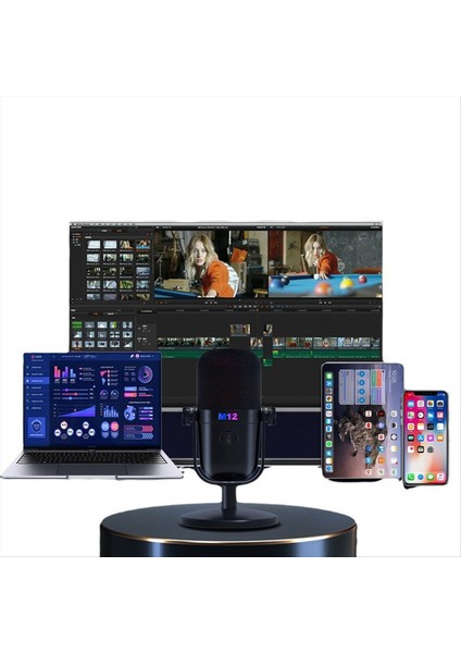 Rgb Işığı/düğmeleri ile Oyun USB Kondenser Mikrofon Mikrofon Mikrofon Mikrofon Pc Oyun Kayıt Akışı Siyah Için Sessiz (Yurt Dışından) fiyatları