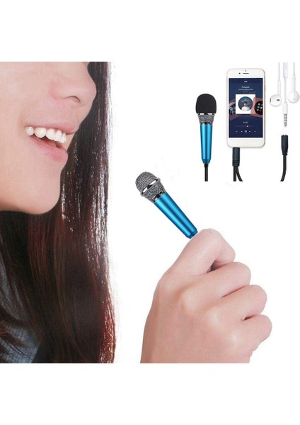 Apple Phone Android (Mavi) &#39 De Ses Kaydı Sohbet ve Şarkı Söylemek Için Çok Yönlü Stereo Mikrofonlu Mini Mikrofon (Yurt Dışından) fiyatları