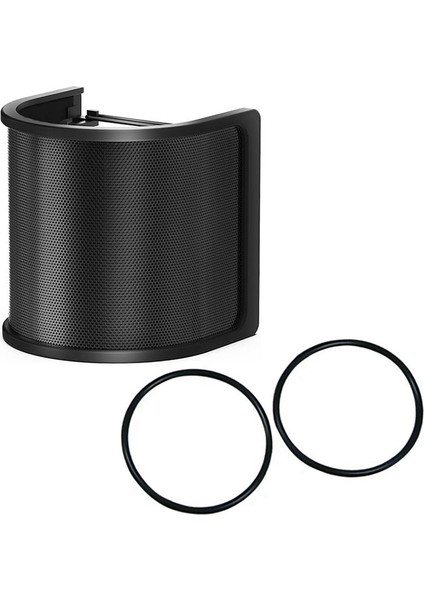 Mikrofon Filtresi Metal Örgü ve Köpük Filtreli Mikrofon Ekranı Gürültü Kalkanları Mikrofon Aksesuarları (Yurt Dışından)