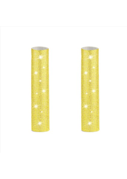 2x Mikrofon Sapı Kapağı Parti ve Tv Şovu Için Işıltılı Bling Rhinestones Mikrofon Kolu Kol Çoğu Kablosuz Mikrofon Altın Için (Yurt Dışından)