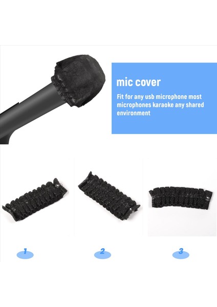 200 Adet Siyah Tek Kullanımlık Mikrofon Kapaklar Karaoke Anti-Splash Mikrofon Kapağı Toz Geçirmez Aksesuarlar (Yurt Dışından) indirimleri