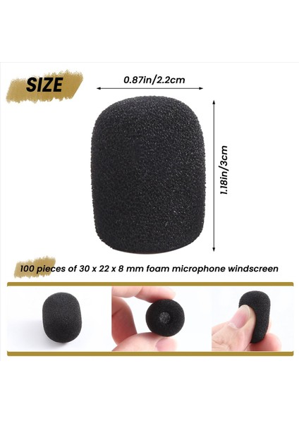 100 Adet Mini Köpük Mikrofon Ön Cam Mikrofon Kapak Köpük Koruması Küçük Yaka ve Kulaklık Mikrofonları Için (Yurt Dışından) fırsatları