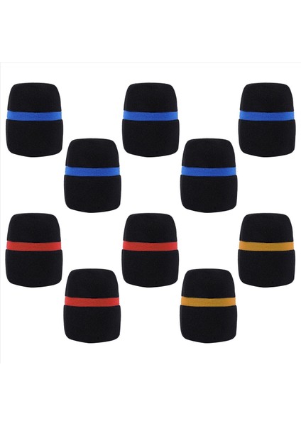 10 Pcs Elde Taşınan Mikrofon Ön Cam Köpük Mikrofon Kapağı Karaoke Siyah (Yurt Dışından)