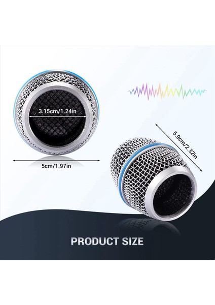 8pcs Mikrofon Ön Cam Başları Mikrofon Bilyalı Kafes Izgara Vokal Vokal Mikrofon Yedek Izgara Shure BETA87A Için (Yurt Dışından) fırsatları