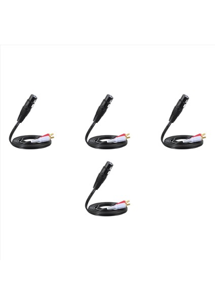 4x 1 5m/ 5ft Stereo Ses Ayırıcı Yaması Y Kablo Kablosu 1 Xlr Dişi - 2 Rca Erkek Fiş (Yurt Dışından)