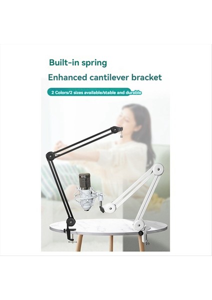 Mikrofon Kolu Kayıt Podcast Ayarlanabilir Süspansiyon Bomu Makas Kolu Filtreli Şok Montajı Beyaz (Yurt Dışından) modelleri
