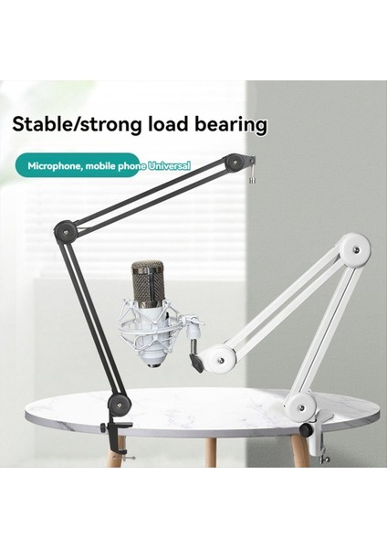 Mikrofon Kolu Kayıt Podcast Ayarlanabilir Süspansiyon Bomu Makas Kolu Filtreli Şok Montajı Beyaz (Yurt Dışından) indirimleri