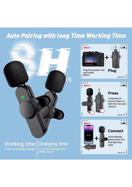 Röportajlar Için 3 In1 Kablosuz Lavalier Mikrofon Iphone/ipad/android/akıllı Telefon/kamera/bilgisayar Için Video Podcast Için (Yurt Dışından) fiyatları