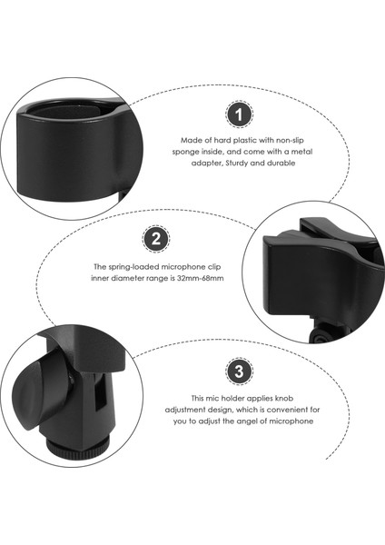 2 Adet Mikrofon Klips Tutucu 5/8 Inç Erkek Ila 3/8 Inç Vidalı Adaptörlü Ayarlanabilir Mikrofon Tutucu Kelepçesi (Yurt Dışından) modelleri