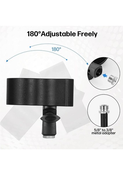 2 Adet Mikrofon Klips Tutucu 5/8 Inç Erkek Ila 3/8 Inç Vidalı Adaptörlü Ayarlanabilir Mikrofon Tutucu Kelepçesi (Yurt Dışından) indirimleri