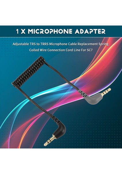 Ayarlanabilir Trs - Trrs Mikrofon Kablosu Yedek Yay Baharık Tel Bağlantı Kablosu Hattı Rode Sc7 Için (Yurt Dışından) fırsatları