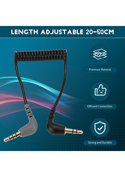 Ayarlanabilir Trs - Trrs Mikrofon Kablosu Yedek Yay Baharık Tel Bağlantı Kablosu Hattı Rode Sc7 Için (Yurt Dışından) indirimleri