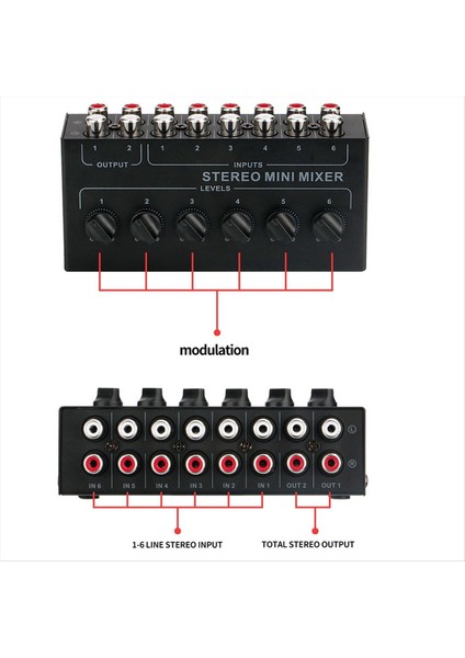 2x CX600 Mini Stereo 6 Kanallı Pasif Mikser Rca Taşınabilir Ses Mikseri 6 In 2 Out Stereo Distribütör Hacim Kontrolü (Yurt Dışından) fırsatları