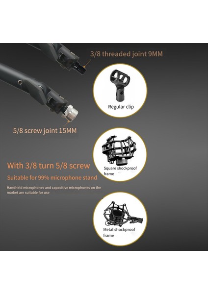 Mikrofon Stand Ayarlanabilir Ağır Süspansiyon Makas Bom Tutucu Mikrofon Braketi USB Kondenser Mikrofon Tutucu (Yurt Dışından) modelleri