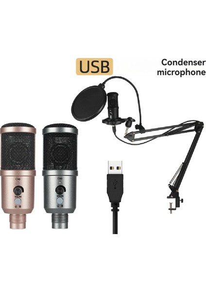 Pc Podcast Mikrofon Için Bom Podcast Mikrofon Için Oyun USB Mikrofon Gürültü Iptali Kondenser Mikrofon (Yurt Dışından) modelleri