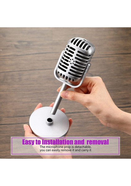 8pcs Retro Mikrofon Props Model Vintage Mikrofon Antika Oyuncak Mikrofon Sahne Masa Dekoru Gümüş (Yurt Dışından) modelleri