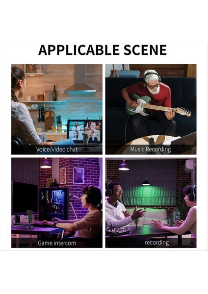 Rgb Oyun Mikrofonu Pc Bilgisayar Kaydı USB Kondenser Mikrofon Podcast&#39 Lar Etkileyici Olun Oyuncular Studio Mic (Yurt Dışından) modelleri