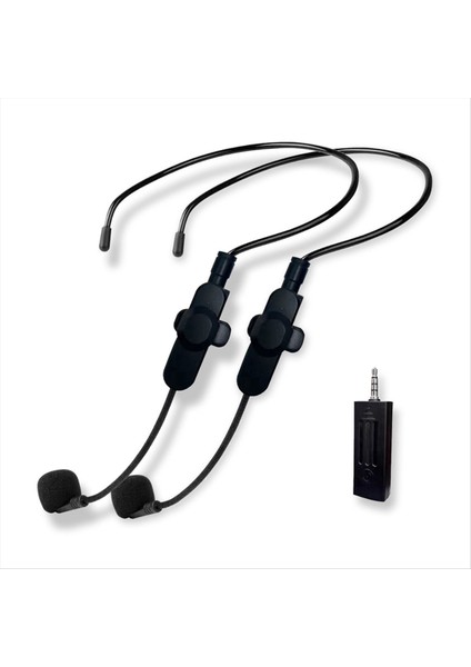 Kablosuz Mikrofon Seti 2 4g Çift Kablosuz Kulaklıklı Mini Taşınabilir Mikrofon Karaoke Çift Mikrofonlar Için Uygun (Yurt Dışından)