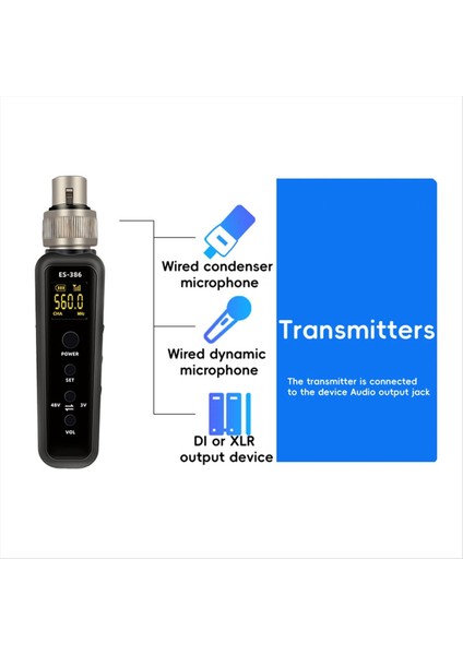 Uhf Kablosuz Mikrofon Dönüştürücü Mikrofon Gitar Verici Alıcı Adaptörü 640-690MHZ Için (Yurt Dışından) fiyatları