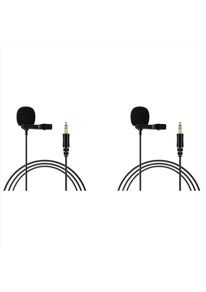 2x Çok Yönlü Mikrofon 3 5mm Lavalier Kravat Klips Mikrofonları Mini Ses Mikrofonu Kamera Bilgisayar Dizüstü Bilgisayar Için (Yurt Dışından)
