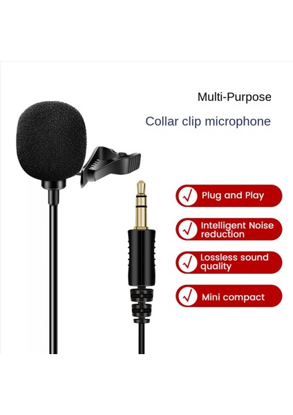 2x Çok Yönlü Mikrofon 3 5mm Lavalier Kravat Klips Mikrofonları Mini Ses Mikrofonu Kamera Bilgisayar Dizüstü Bilgisayar Için (Yurt Dışından) fırsatları