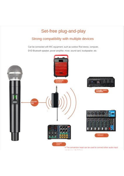 2x Kablosuz Mikrofon Profesyonel Uhf Kayıt Karaoke Handlid 1 Kanal Lityum Pil (Yurt Dışından) fırsatları