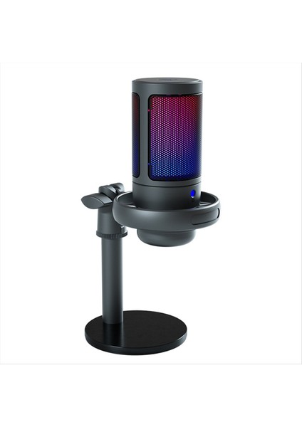 USB Kondenser Metal Mikrofon Rgb Işık Masaüstü Podcast Mikrofon ile Profesyonel Kayıt Akışı (Yurt Dışından) fiyatları