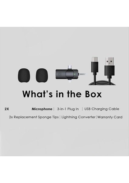 3 iPhone Android Kamera Usb-C Mikrofonu Için 3 Kablosuz Lavalier Mikrofon Gürültü Azaltma ile Mini Mikrofon (Yurt Dışından) fiyatları