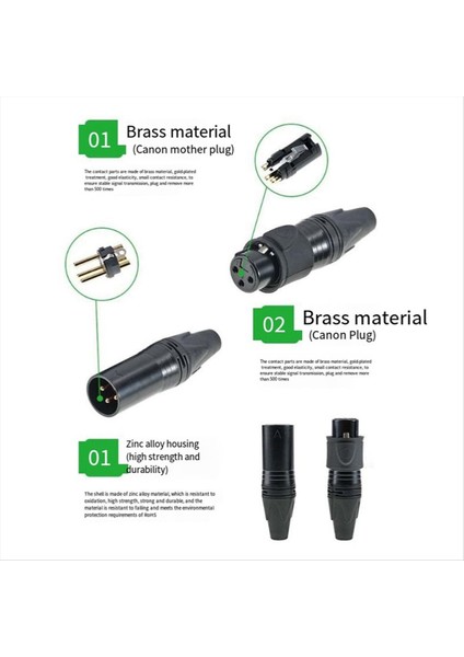 3-Yolcun Su Geçirmez Xlr Mikrofon Ses Fişi Xlr Dengeli Kafa Kadın Iplik Kabuğu C (Yurt Dışından) fırsatları