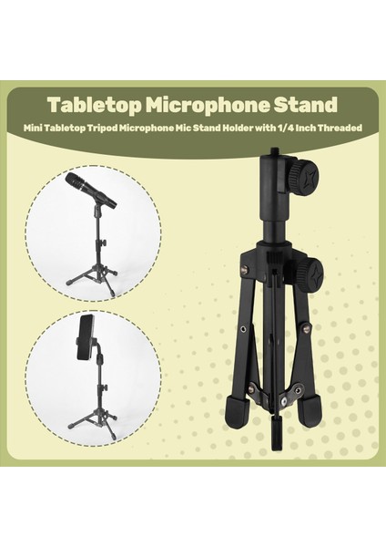 Mini Masa Tipod Mikrofon Mikrofon Mikrofon Stand Tutucu Toplantılar Için 1/4 Inçlik Dişli Konferanslar Konferanslar ve Vb (Yurt Dışından) fırsatları