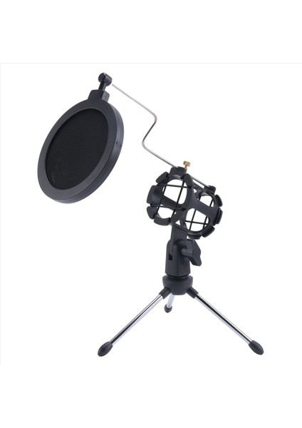 Mikrofon Ön Cam Filtre Kapağı ile Bilgisayar Video Kaydı Için Ayarlanabilir Mikrofon Standı Masaüstü Tripod (Yurt Dışından)