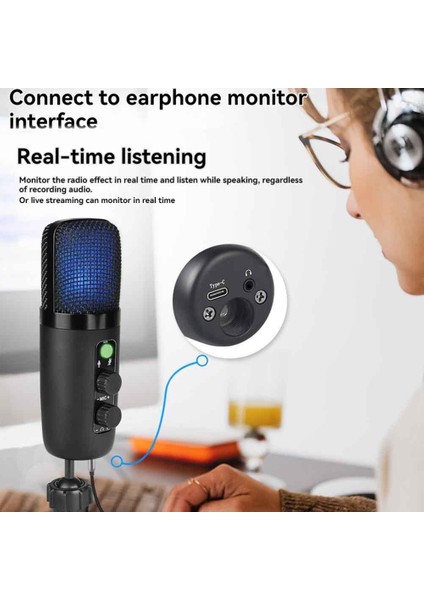 Parlak Rgb Aydınlatma Standart Yapılandırması ile Pc Için USB Mikrofon Kondenser Oyun Mikrofonu (Yurt Dışından) indirimleri