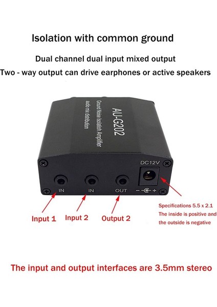 AUG202 Ses Mikser Distribütörü DC5-18V Zemin Gürültüsü Lsolatioh Amplifikatör Çift Kanal 2 Içerisi 2 Out Amplifikatör (Yurt Dışından) indirimleri