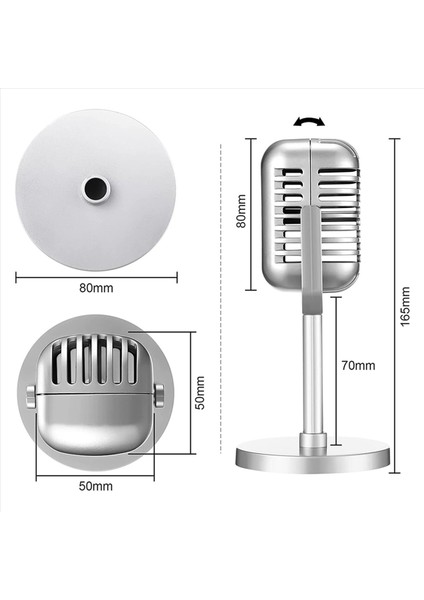 12PCS Retro Mikrofon Props Model Vintage Mikrofon Antika Oyuncak Mikrofon Sahne Masa Dekoru Gümüş (Yurt Dışından) fırsatları