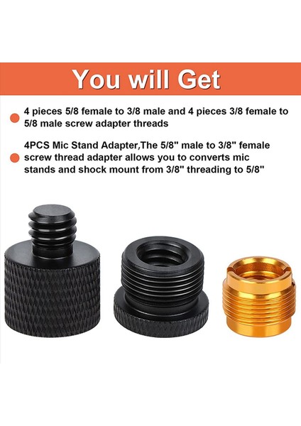 24 Adet Mikrofon Iplik Adaptör Seti Mikrofon Standı Adaptörü 5/8 Dişi Ila 3/8 Erkek ve 3/8 Dişi Ila 5/8 Erkek Vida Adaptör (Yurt Dışından) fiyatları