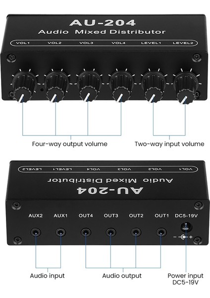 Stereo Audio Mixer Distribütör Sinyal Seçici Seçici 2 Giriş 4 Çıktı Ayrı Ayrı Kontrol Kulaklık Amplifikatör (Yurt Dışından) fırsatları