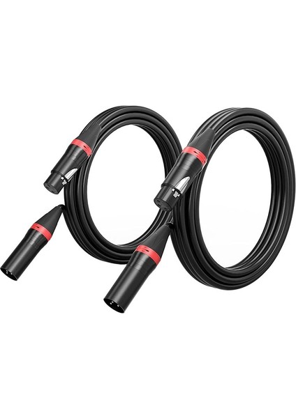 2 Paket 10 Ft Xlr Mikrofon Kabloları Xlr Kablo Xlr Erkek - Kadın Ses Mikrofon Kablosu Mikrofon Xlr Kararlı Bağlantı (Yurt Dışından)