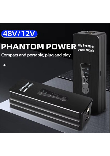 Phantom Güç Kaynağı 48V Mikrofon Amplifikatörü Şansör Mikrofonları Için Şarj Edilebilir Taşınabilir Preamp Record Stüdyosu (Yurt Dışından) fiyatları