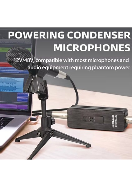 Phantom Güç Kaynağı 48V Mikrofon Amplifikatörü Şansör Mikrofonları Için Şarj Edilebilir Taşınabilir Preamp Record Stüdyosu (Yurt Dışından) indirimleri
